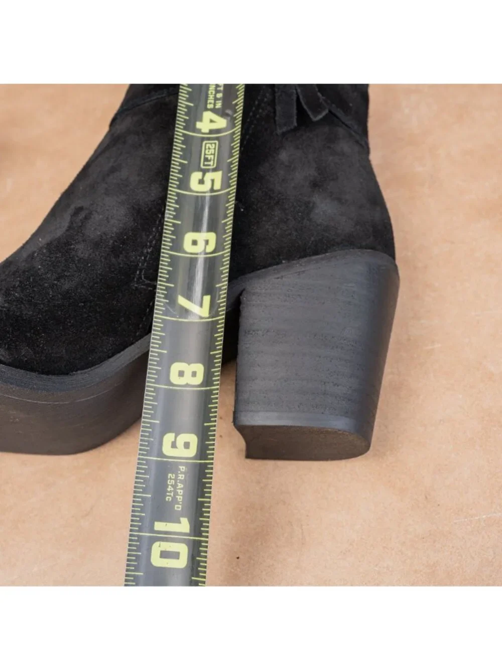 Sam Edelman Women Modern Western Stacked Boho Cottage Heel Black Suede Boots 8